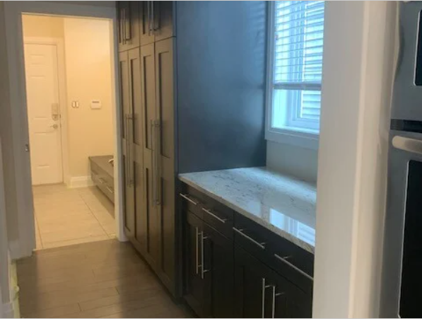 before cabinet refinishing